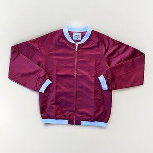 NEW The Babe Collection Style Club Satin Burgundy Bomber Women's Jacket Size Med